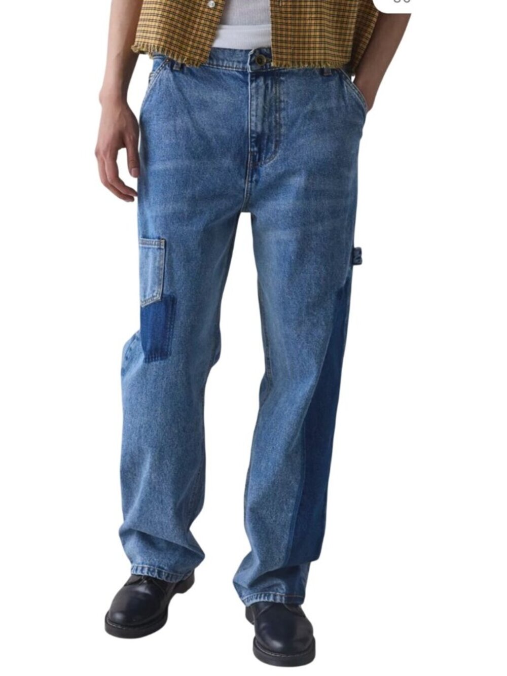Urban Outfitters BDG Patched Baggy Slate Fit Jeans Carpenter Size 30/32